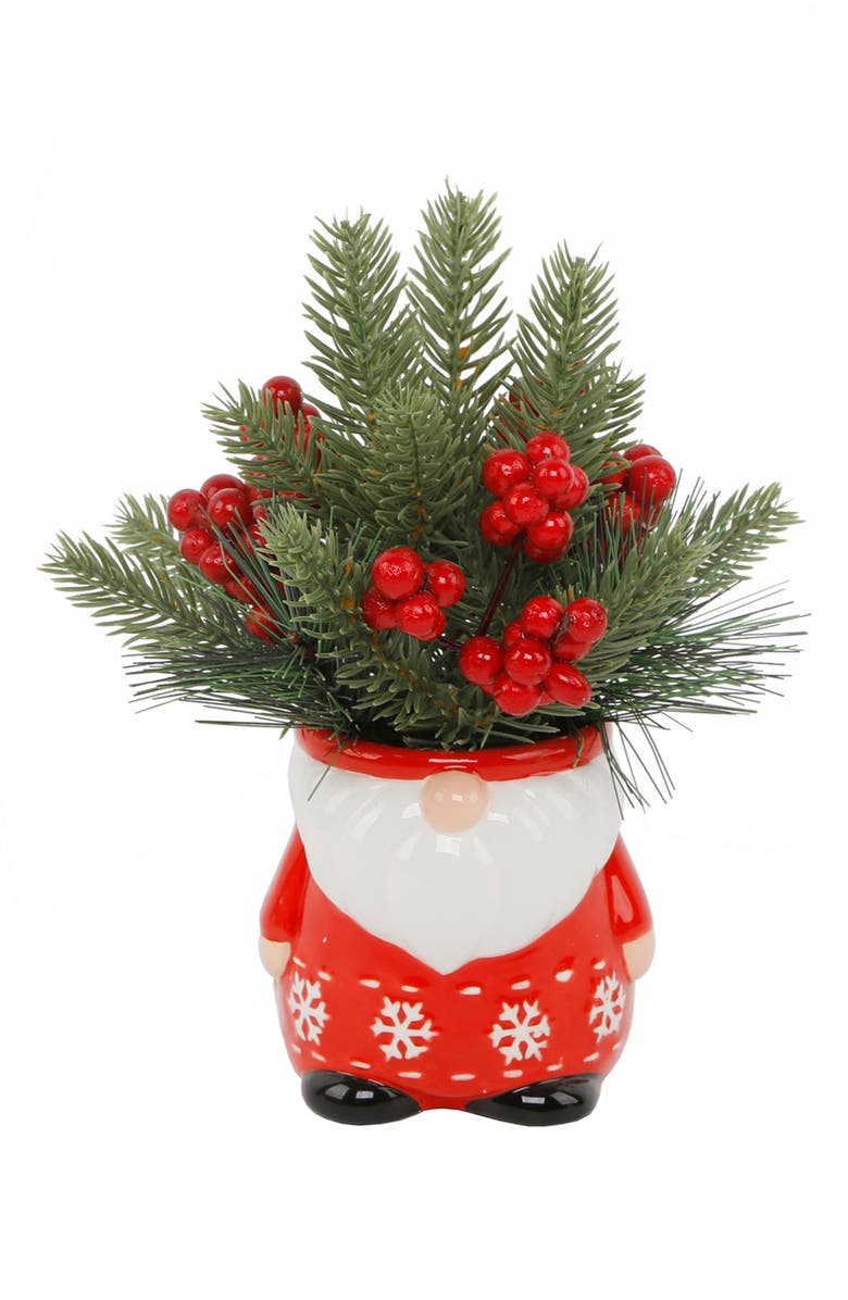 FLORA BUNDA Christmas Ceramic Gnome, Main, color, Red