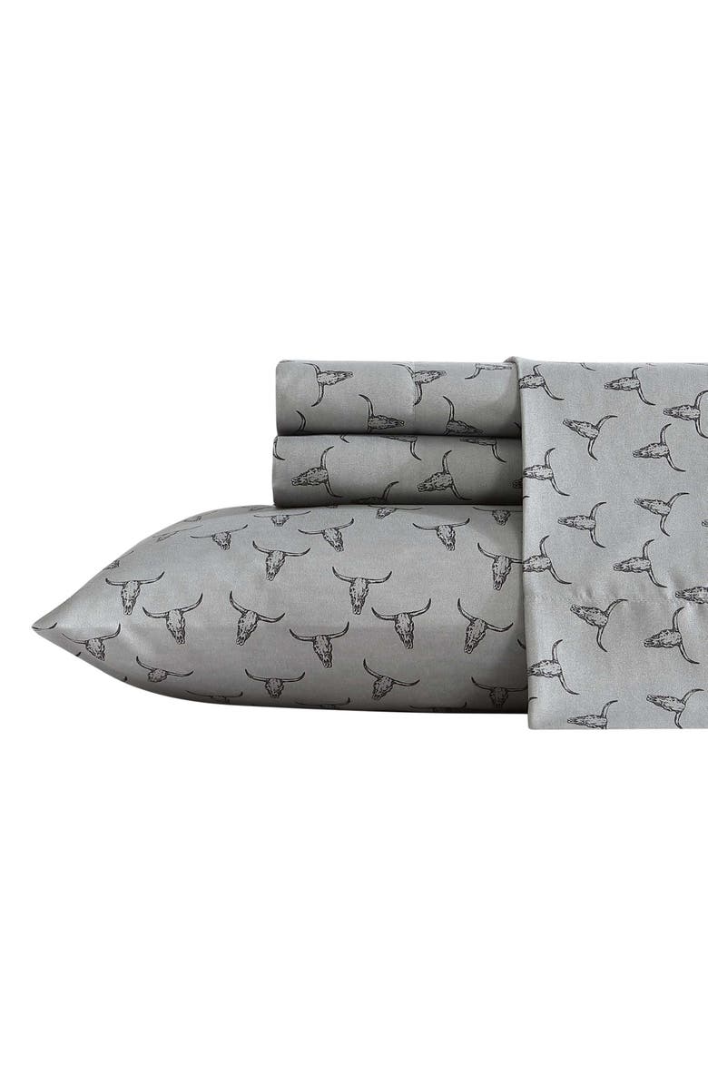 Wrangler Steer Skulls Sheet Set, Main, color, Dark Grey