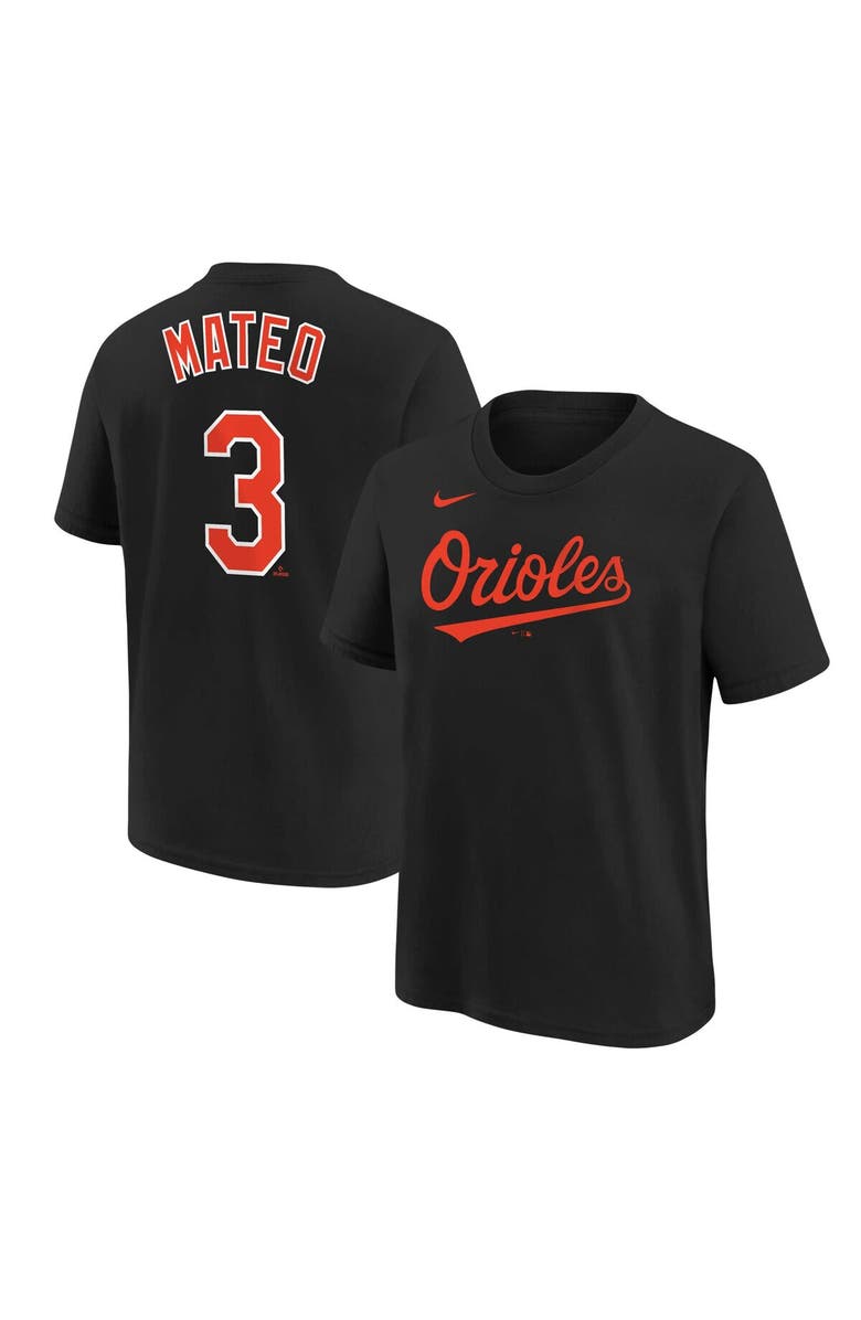 Nike Youth Nike Jorge Mateo Black Baltimore Orioles Player Name & Number T-Shirt, Main, color, 