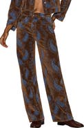 Steve Madden Sydnee Paisley Jacquard High Waist Barrel Leg Jeans