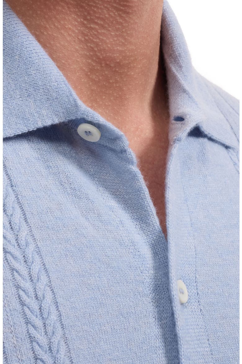 Cable Wool and Cashmere Cardigan, Alternate, color, AIR BLUE