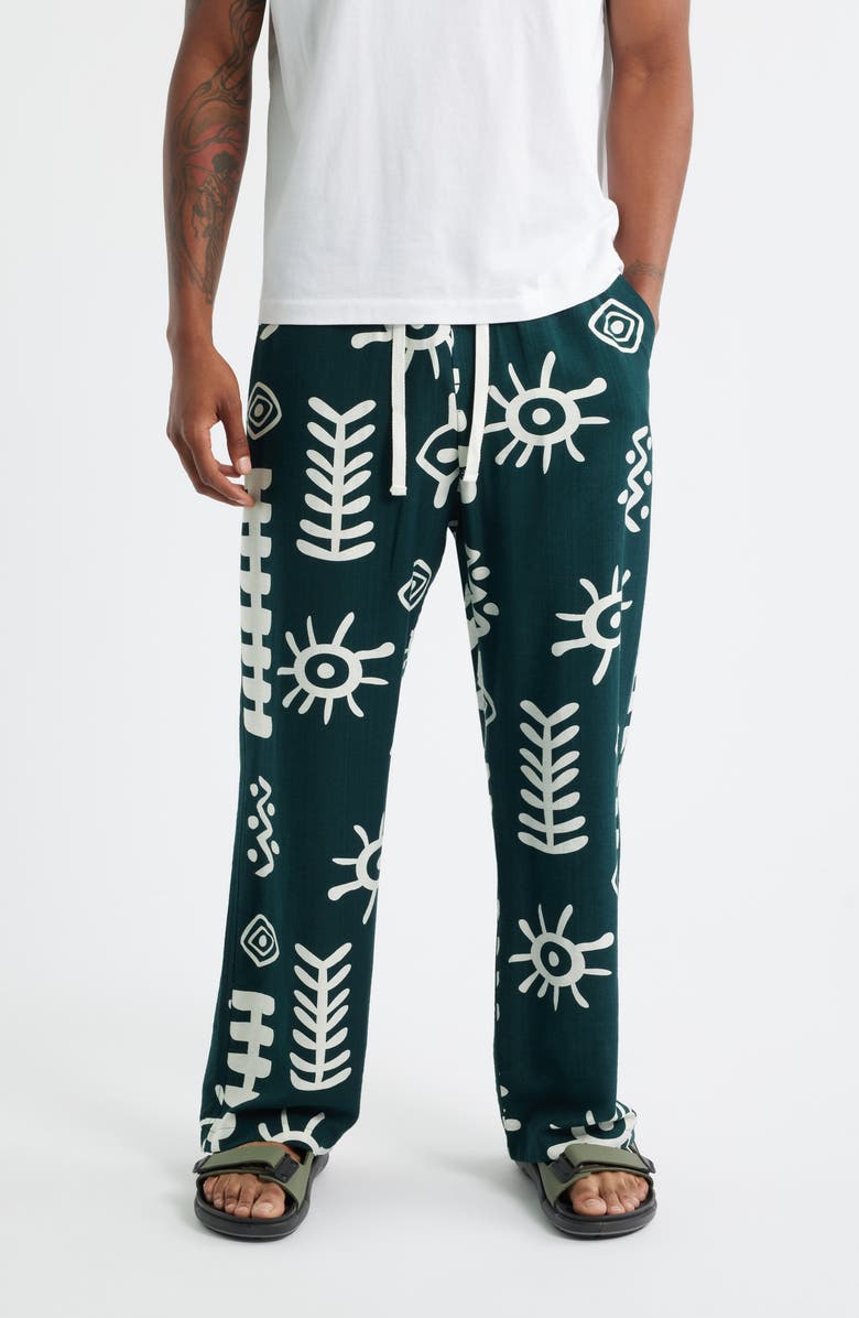 RIZORT Mason Abstract Print Drawstring Pants, Main, color, Green