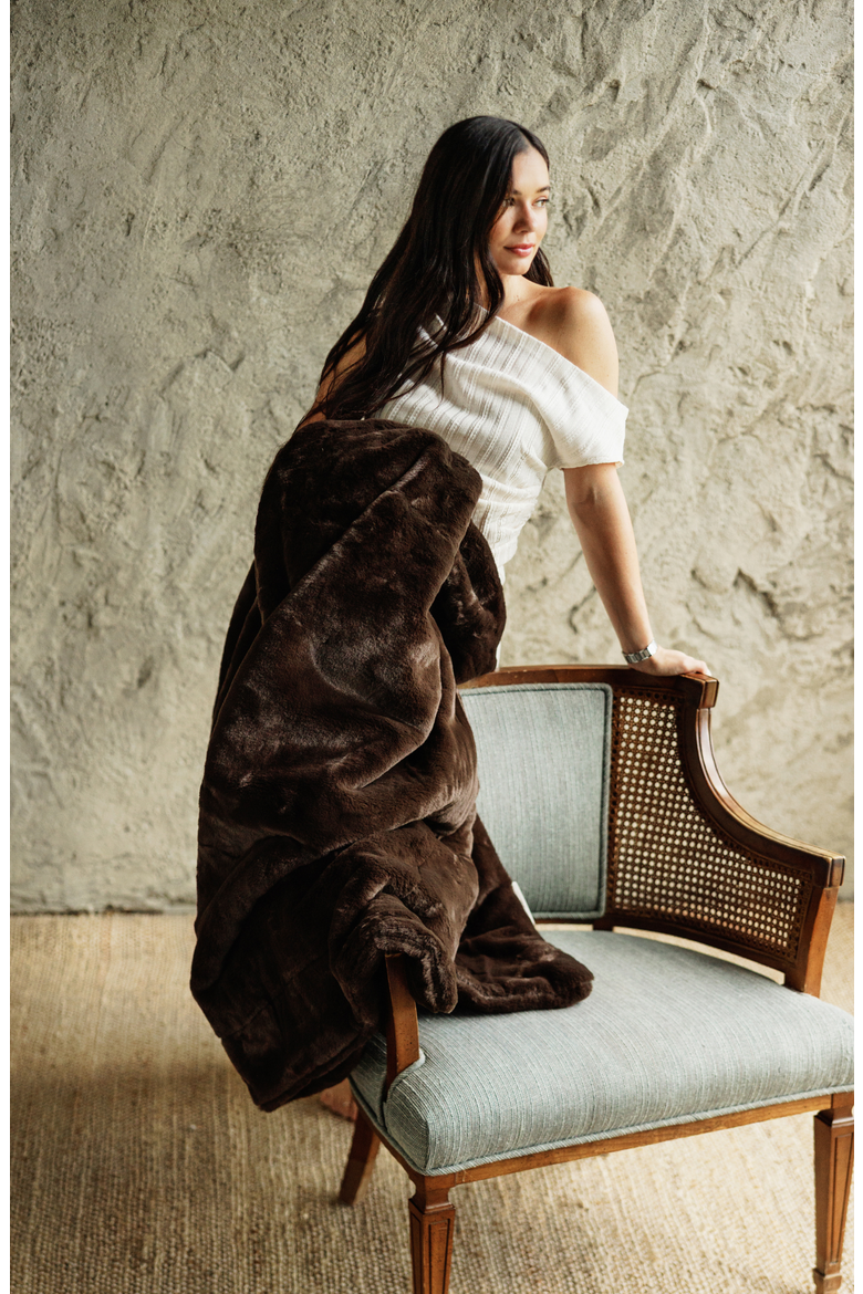 Plush Espresso Blanket, Alternate, color, Brown