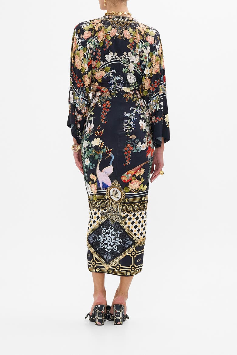 Long Split Front Twist Jersey Dress Palacio Poetry, Alternate, color, Palacio Poetry