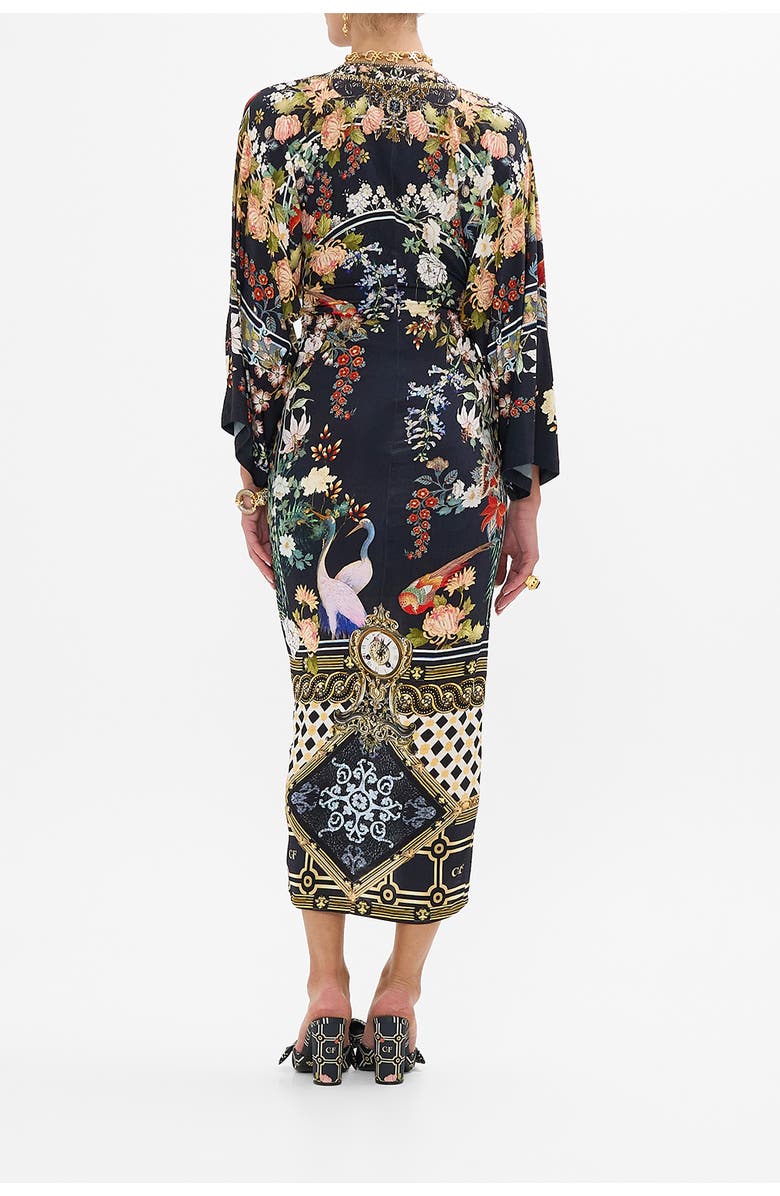 Camilla Long Split Front Twist Jersey Dress Palacio Poetry, Alternate, color, 