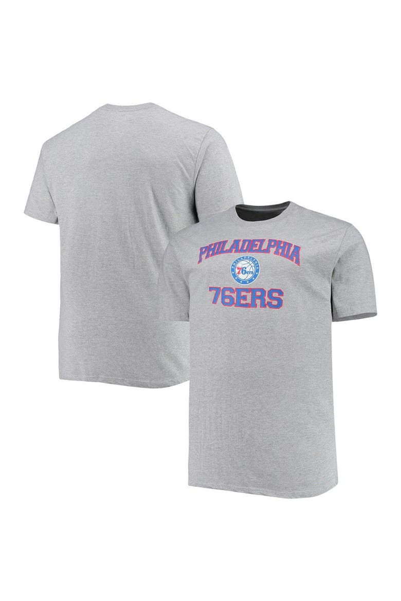 Men's Heathered Gray Philadelphia 76ers Big & Tall Heart & Soul T-Shirt, Alternate, color, Heather Gray