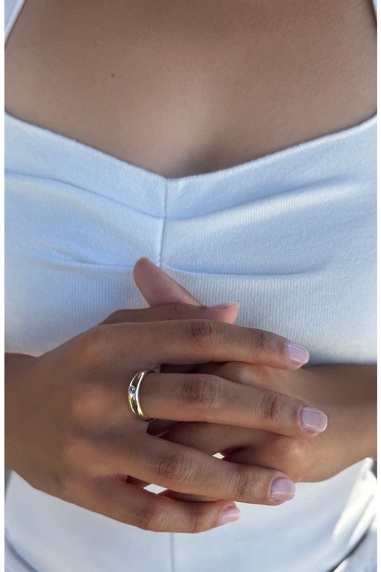 CZ Wide Band Ring, Alternate, color, GOLD