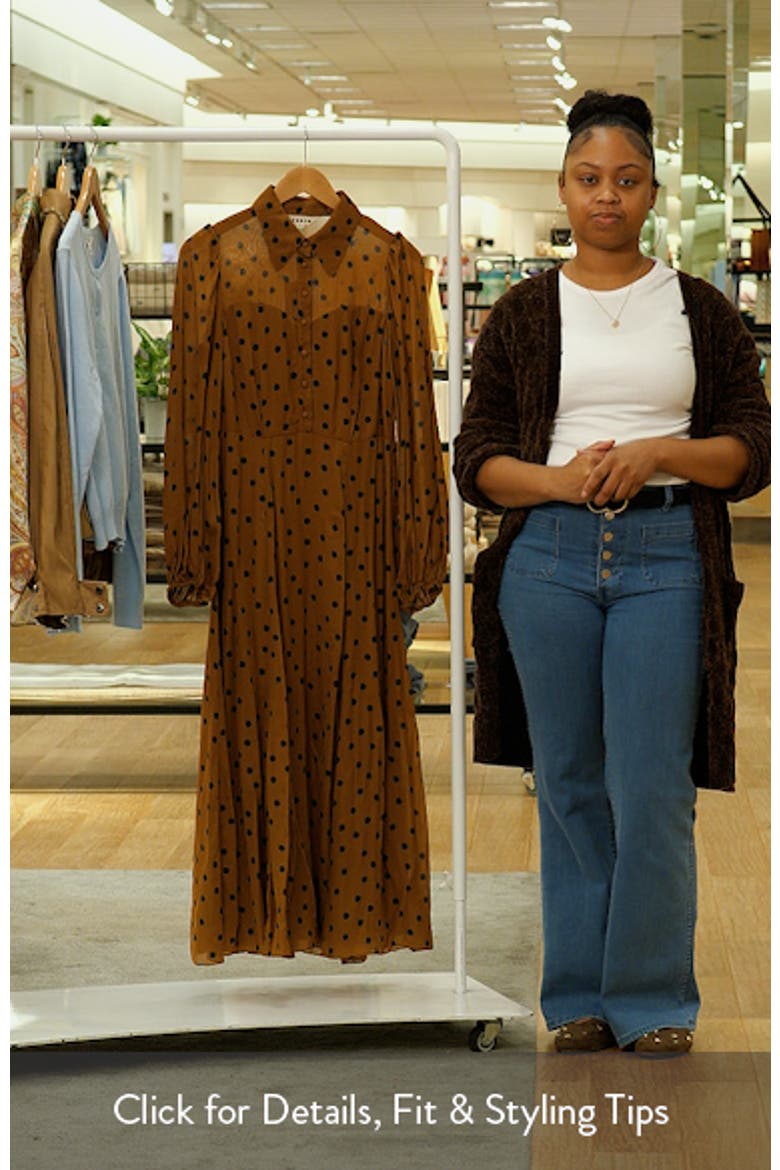 Painted Dot Sheer Yoke Shirt Dress video