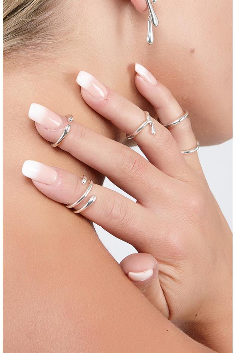 Open Midi Drip Ring, Alternate, color, Sterling Silver
