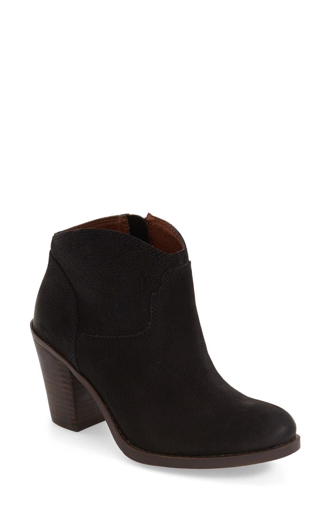 'Eller' Bootie, Main, color, BLACK/ BLACK LEATHER