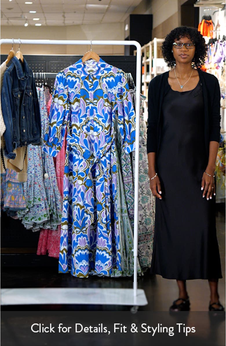 Clara Print Tie Waist Maxi Shirtdress, sales video thumbnail