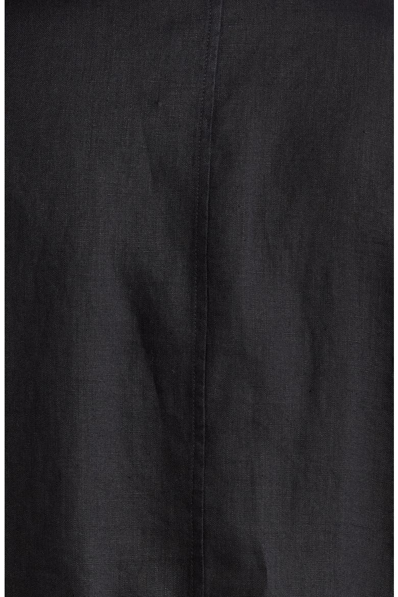 Stand Collar Linen Jacket, Alternate, color, BLACK