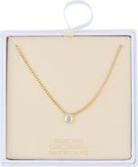 NORDSTROM RACK Pear Cut Cubic Zirconia Pendant Necklace