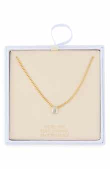 NORDSTROM RACK Pear Cut Cubic Zirconia Pendant Necklace