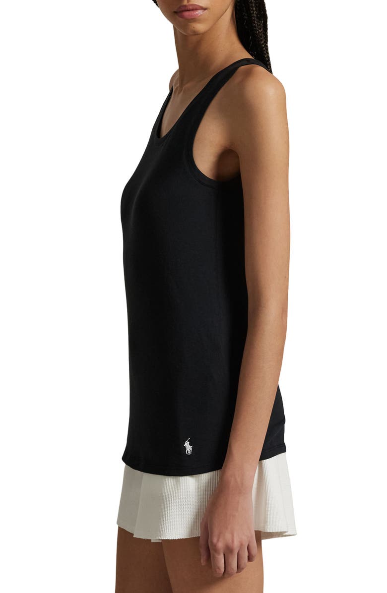 Polo Ralph Lauren Long & Lean Cotton Jersey Lounge Tank, Alternate, color, Onyx