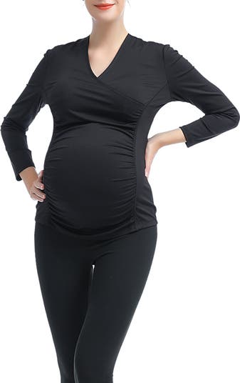 売れ筋商品|||キミ アンド カイ カットソー トップス レディース Maternity Evelyn V Neck Nursing Top Black Nursing Tops – kimi + kai