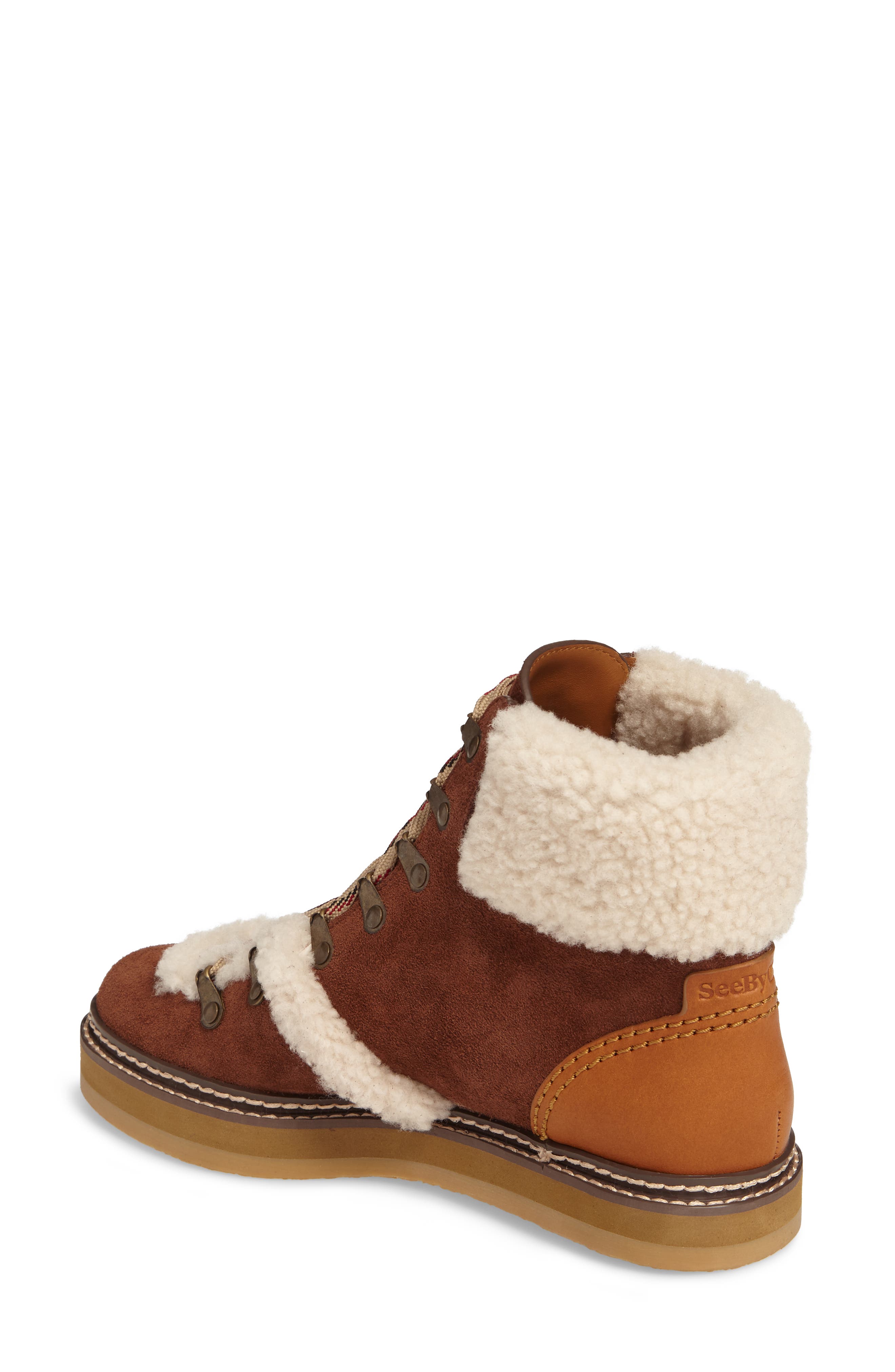 See by Chloé 'Eileen' Genuine Shearling Boot, Alternate, color, 