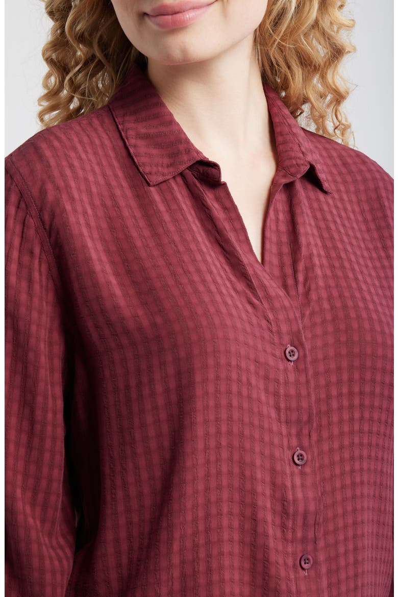 Classic Button-Up Shirt, Alternate, color, MERLOT HARVEST