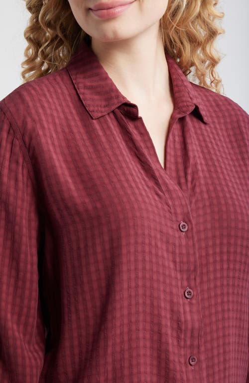 Cloth & Stone Classic Button-up Shirt In Burgundy