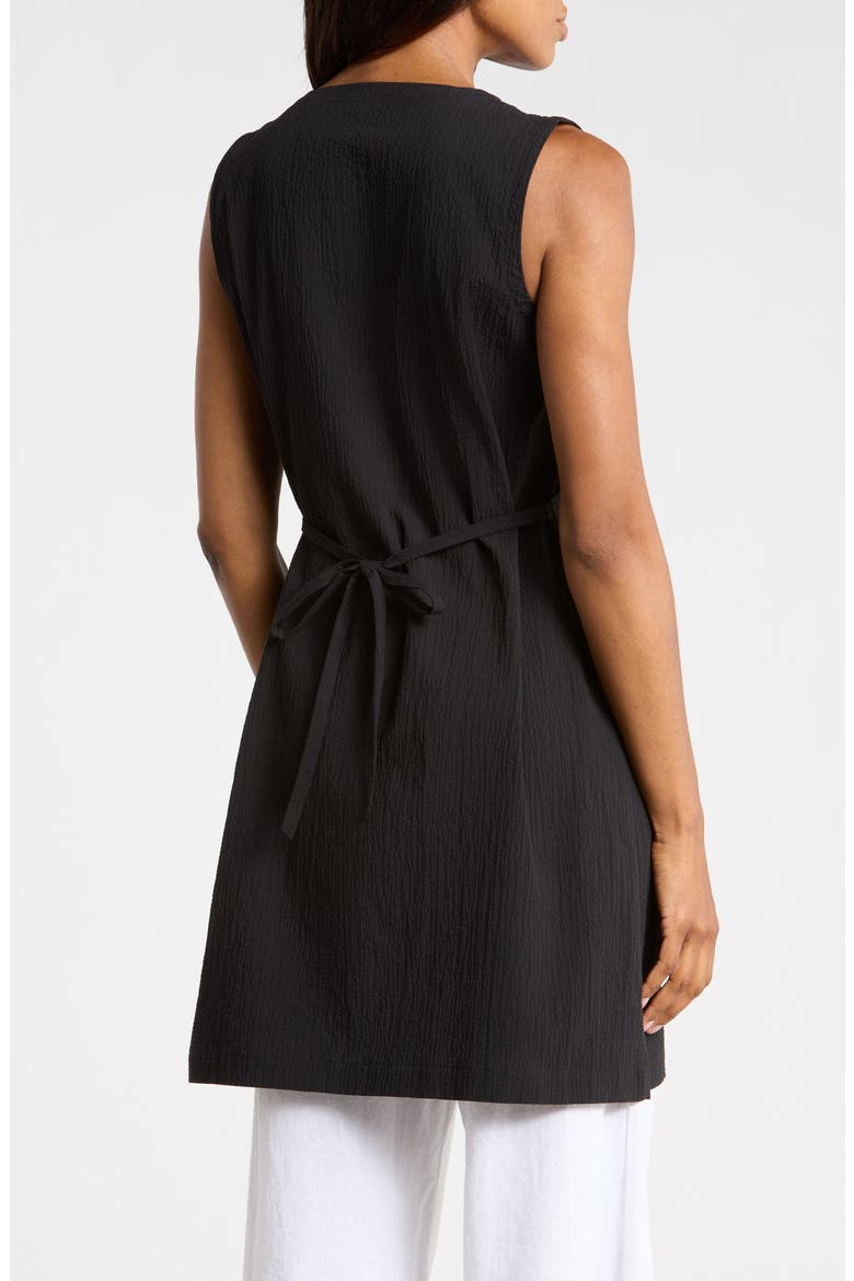Longline Stretch Organic Cotton Vest, Alternate, color, BLACK