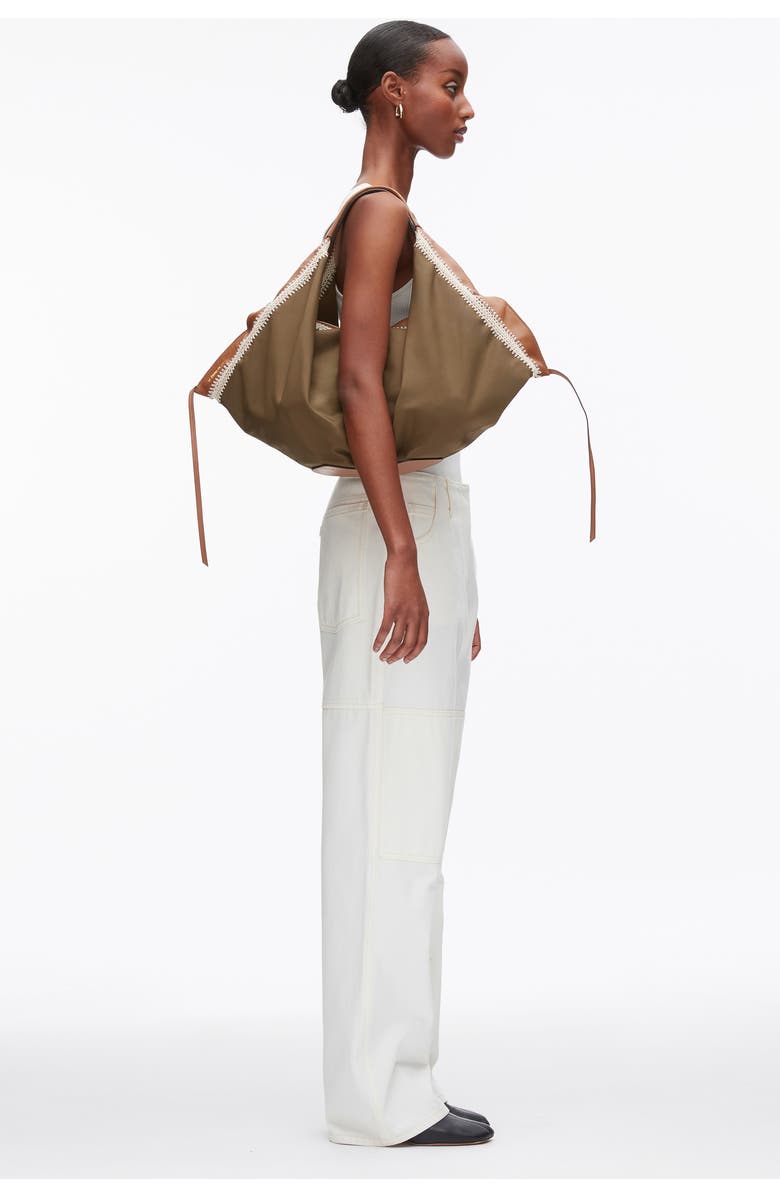 3.1 Phillip Lim Nylon Luna Bag with Contrast Stitch, Alternate, color, Mushroom