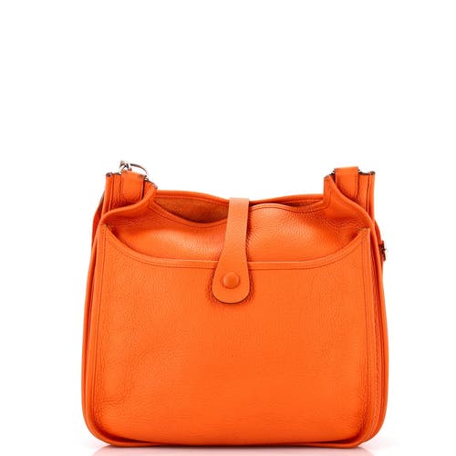 Pre-owned Hermes Hermes Evelyne Bag Gen Iii Clemence Gm In Orange