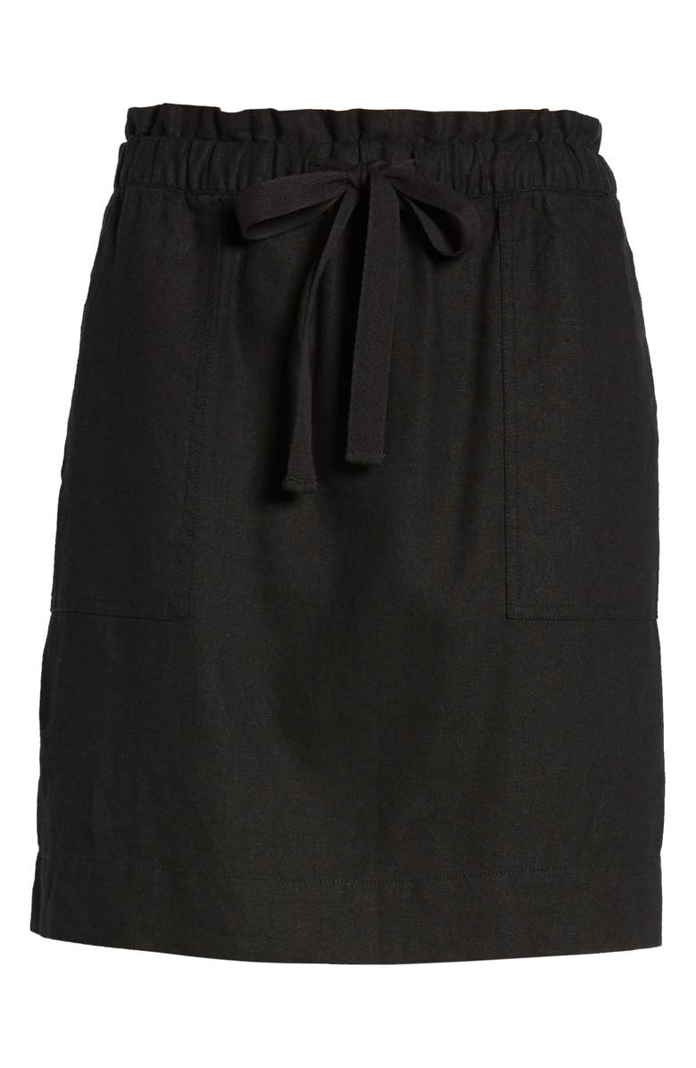 Caslon<sup>®</sup> Paperbag Waist Linen Blend Skirt, Alternate, color,