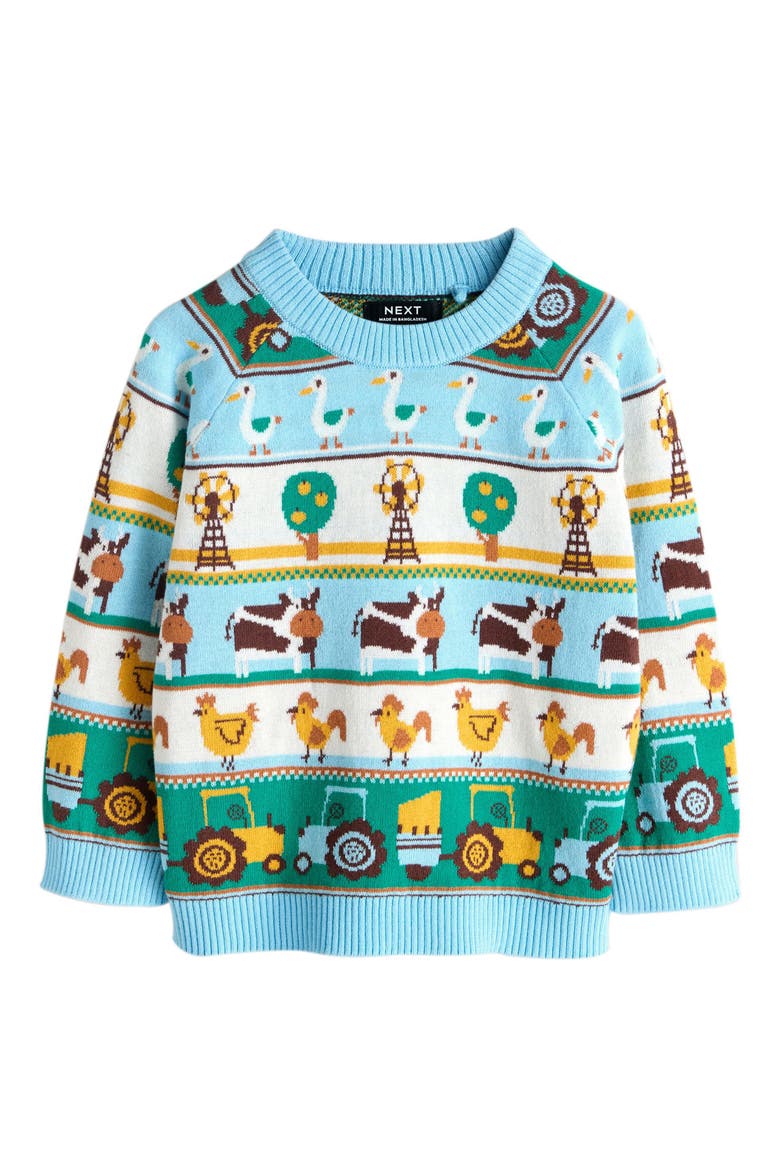 Kids' Farm Fair Isle Sweater, Main, color, BLUE