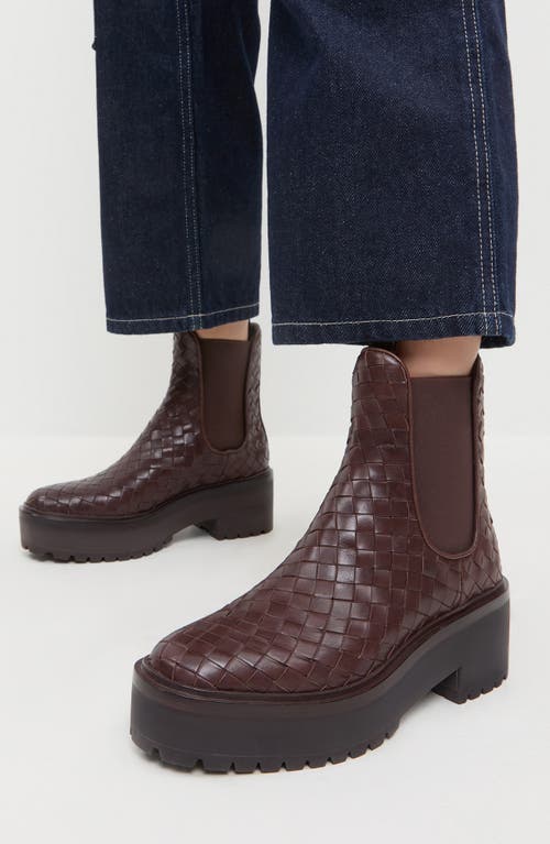 Loeffler Randall Reggie Woven Chelsea Boot In Burgundy