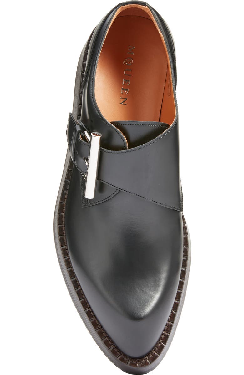 McQueen T-Bar Creeper Loafer, Alternate, color, Black/ Silver