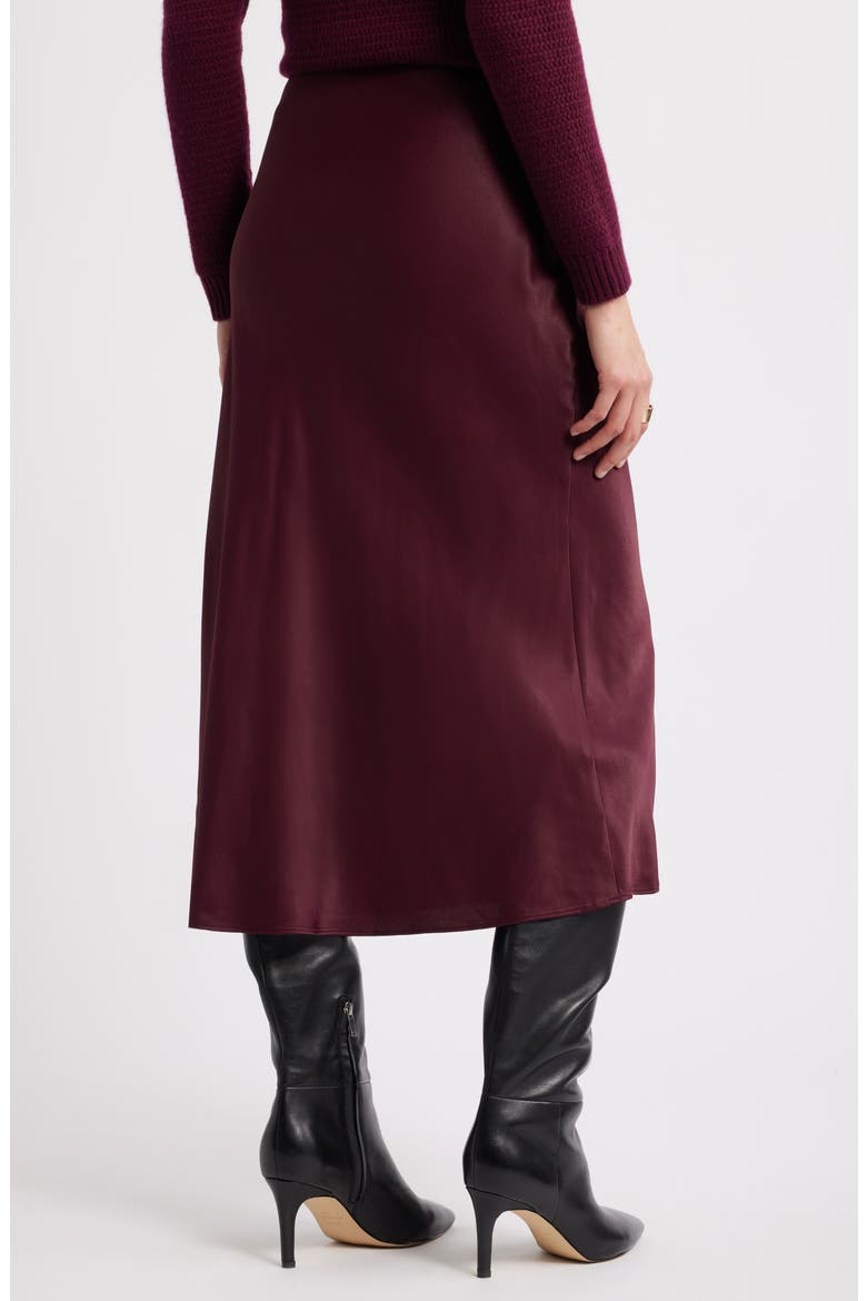 Bias Cut Satin Skirt, Alternate, color, BURGUNDY ROYALE
