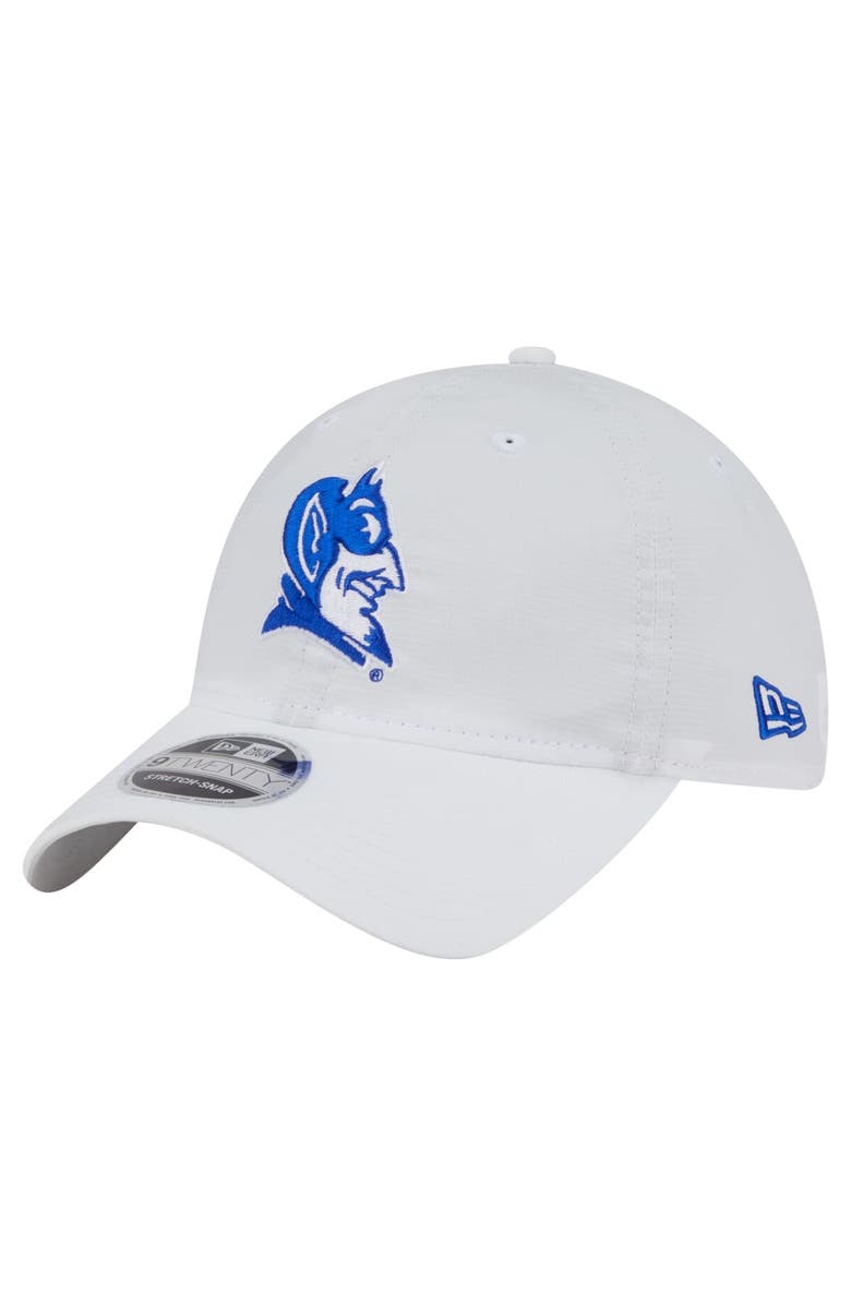 New Era Men's New Era White Duke Blue Devils Active Ripstop 9TWENTY Adjustable Hat, Main, color, 