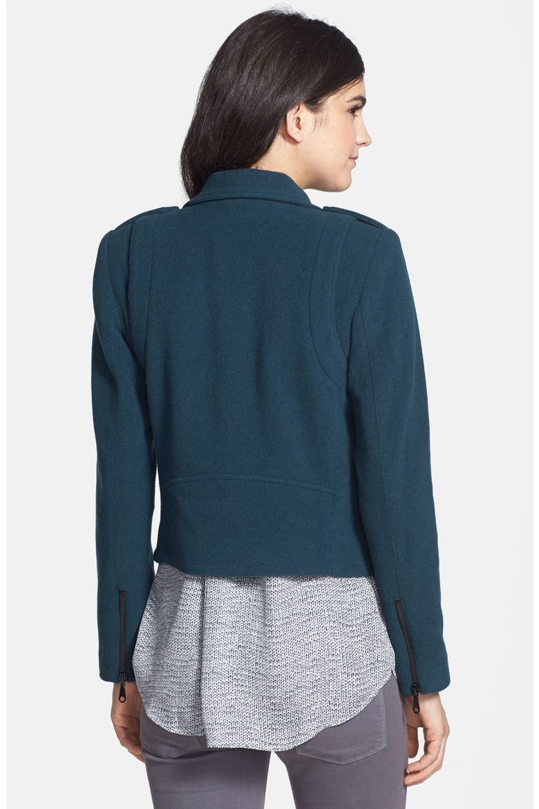 'Wes' Wool Blend Moto Jacket, Alternate, color, NOBLE GREEN