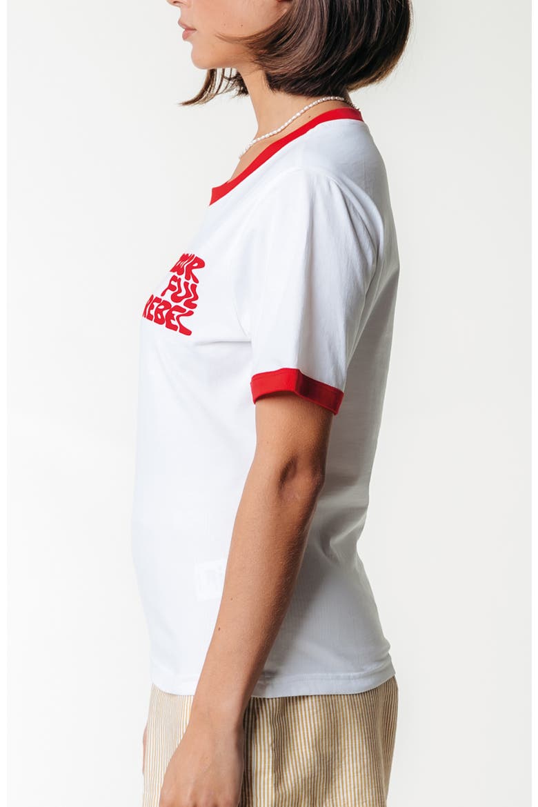 Logo Wave Ringer Boxy Tee, Alternate, color, Standard white