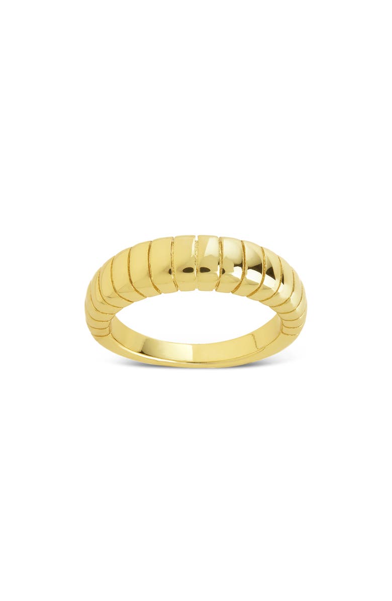 Sterling Forever Gro Stacked Ridge Band Ring, Main, color, Gold