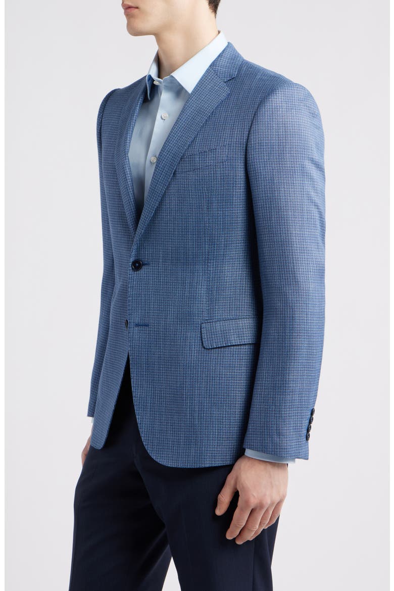 Textured Microcheck Blazer, Alternate, color, DARK BLUE