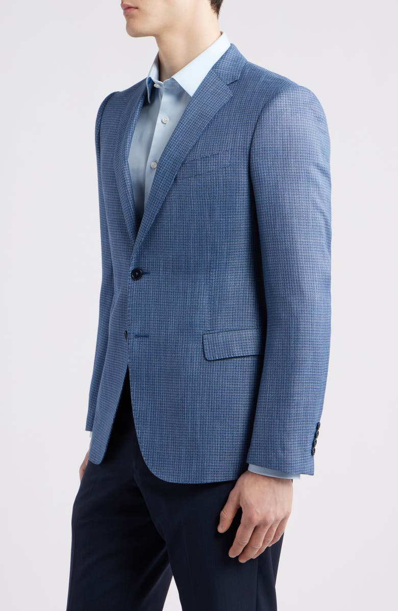 Emporio Armani Textured Microcheck Blazer, Alternate, color, Dark Blue