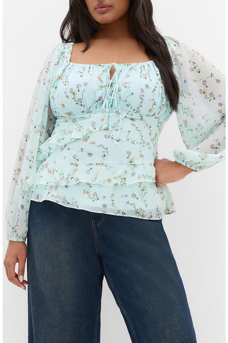 Ditsy Ruffle Top, Main, color, SWEET DITSY