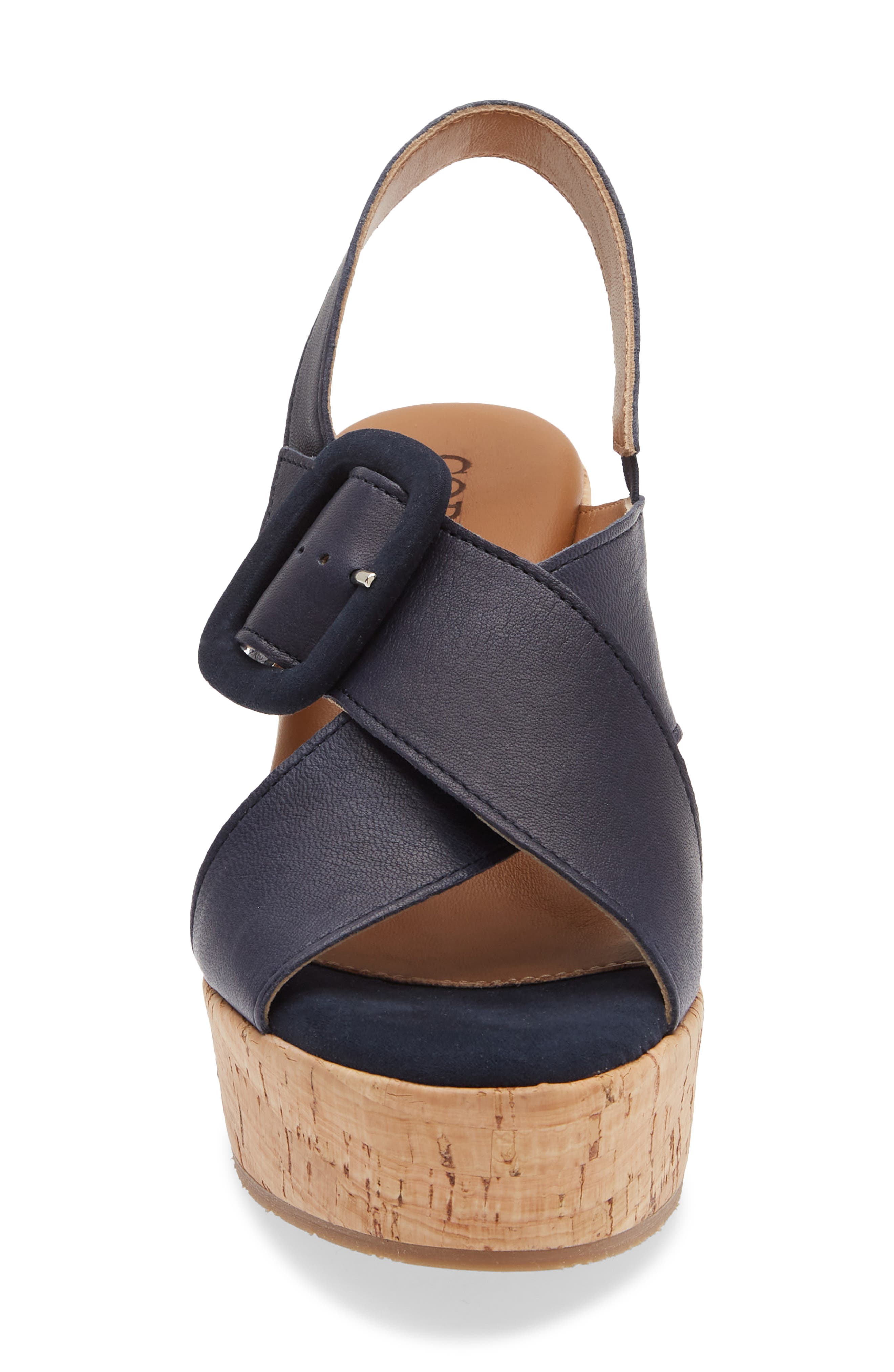 Dustin Slingback Platform Wedge Sandal, Alternate, color, NAVY LEATHER
