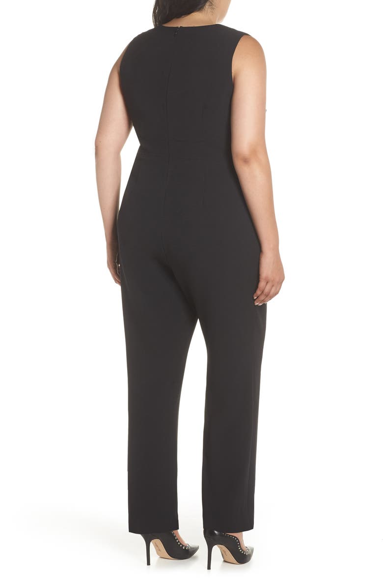 Vince Camuto Crepe Tie Front Wide Leg Jumpsuit, Alternate, color, 