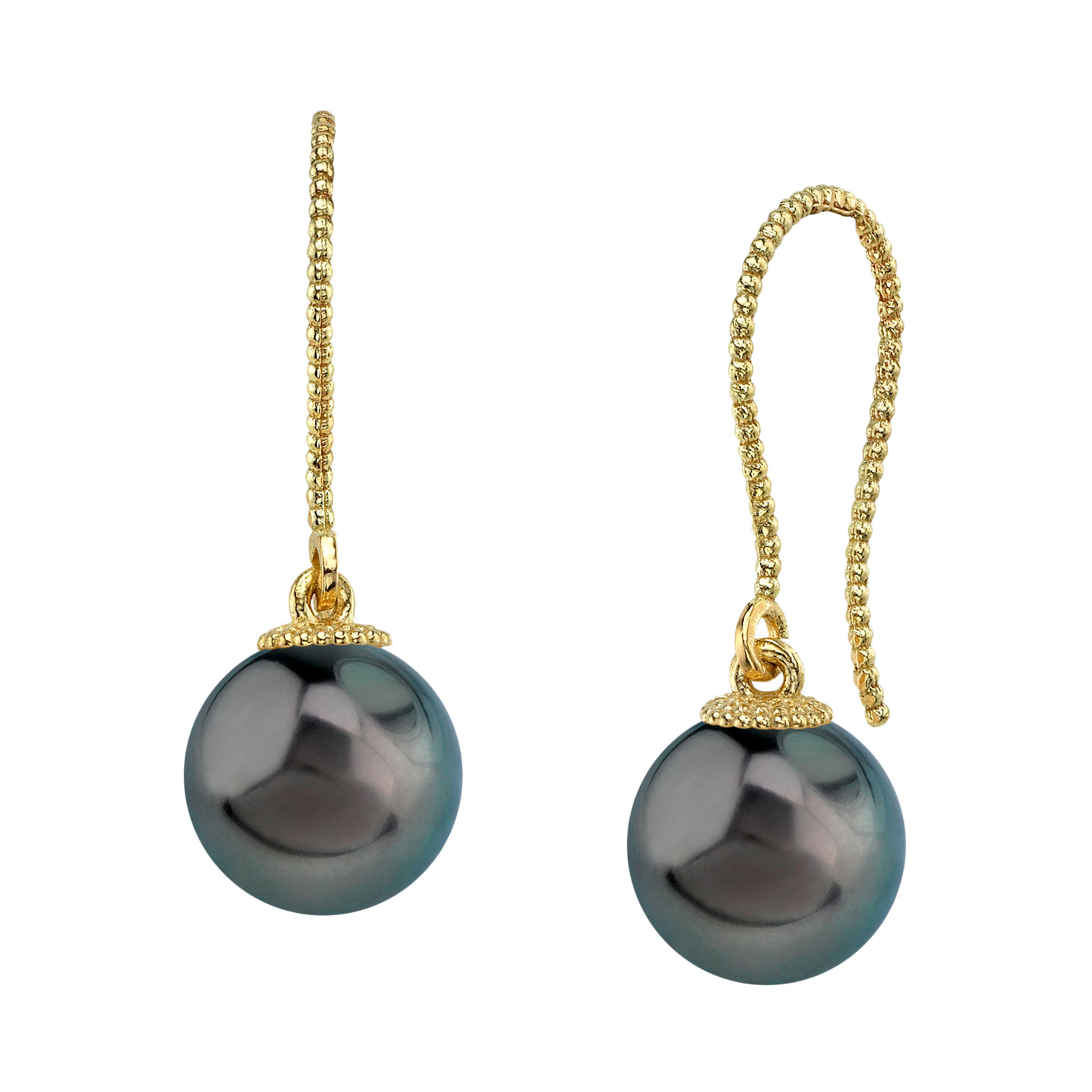 The Pearl Source Tahitian South Sea Pearl Cindy Earrings In Yellow Gold