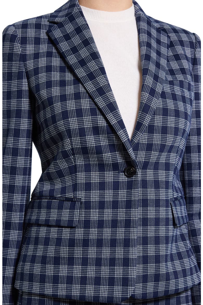 Plaid One-Button Blazer, Alternate, color, NAVY MULTI - G2S