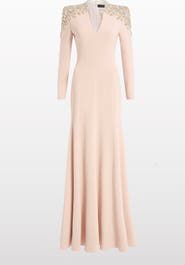 Jenny Packham Nila Beaded V-Neck Maxi Dress