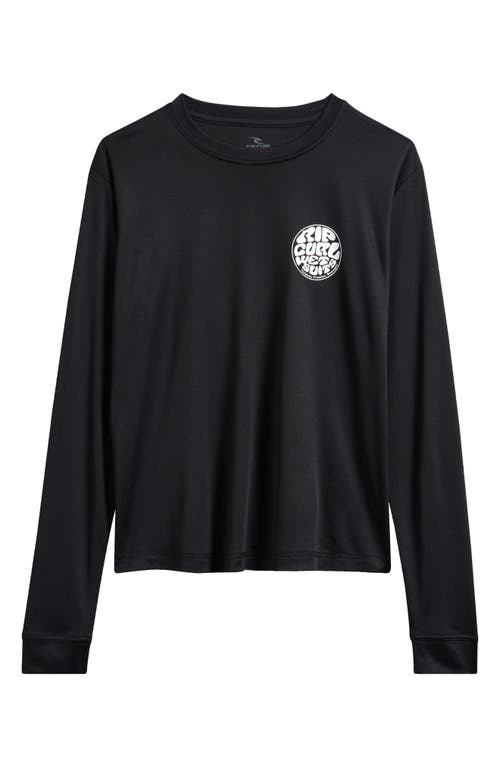Rip Curl Kids' Icons Surlite Long Sleeve Rashguard In Black