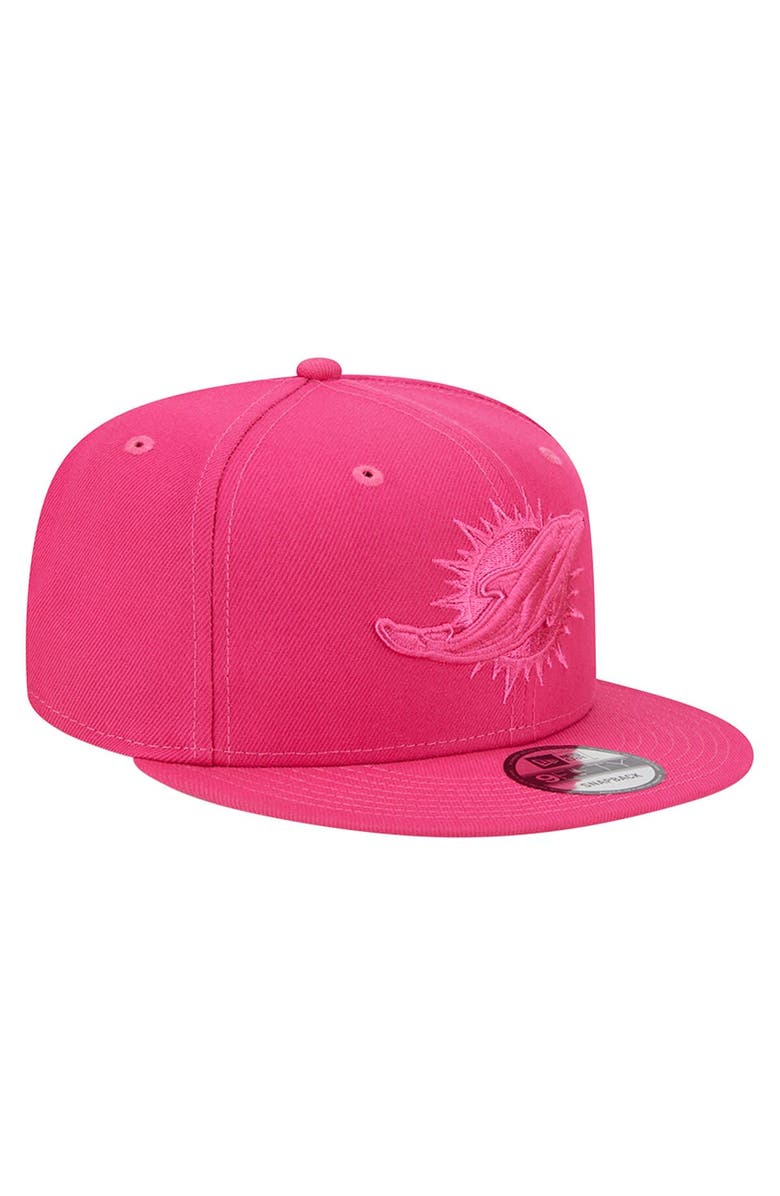 New Era Men's New Era Pink Miami Dolphins Color Pack 9FIFTY Snapback Hat, Alternate, color,