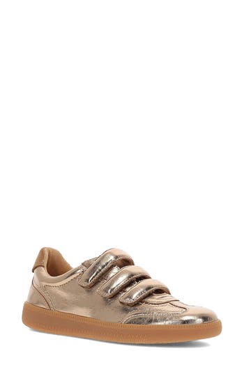 Frye Milly 3 Strap Low Top Sneaker In Gold