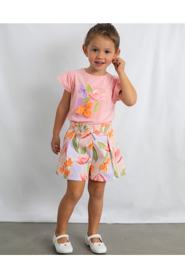 T-Shirt With Ruffled Sleeves, Alternate, color, Pink