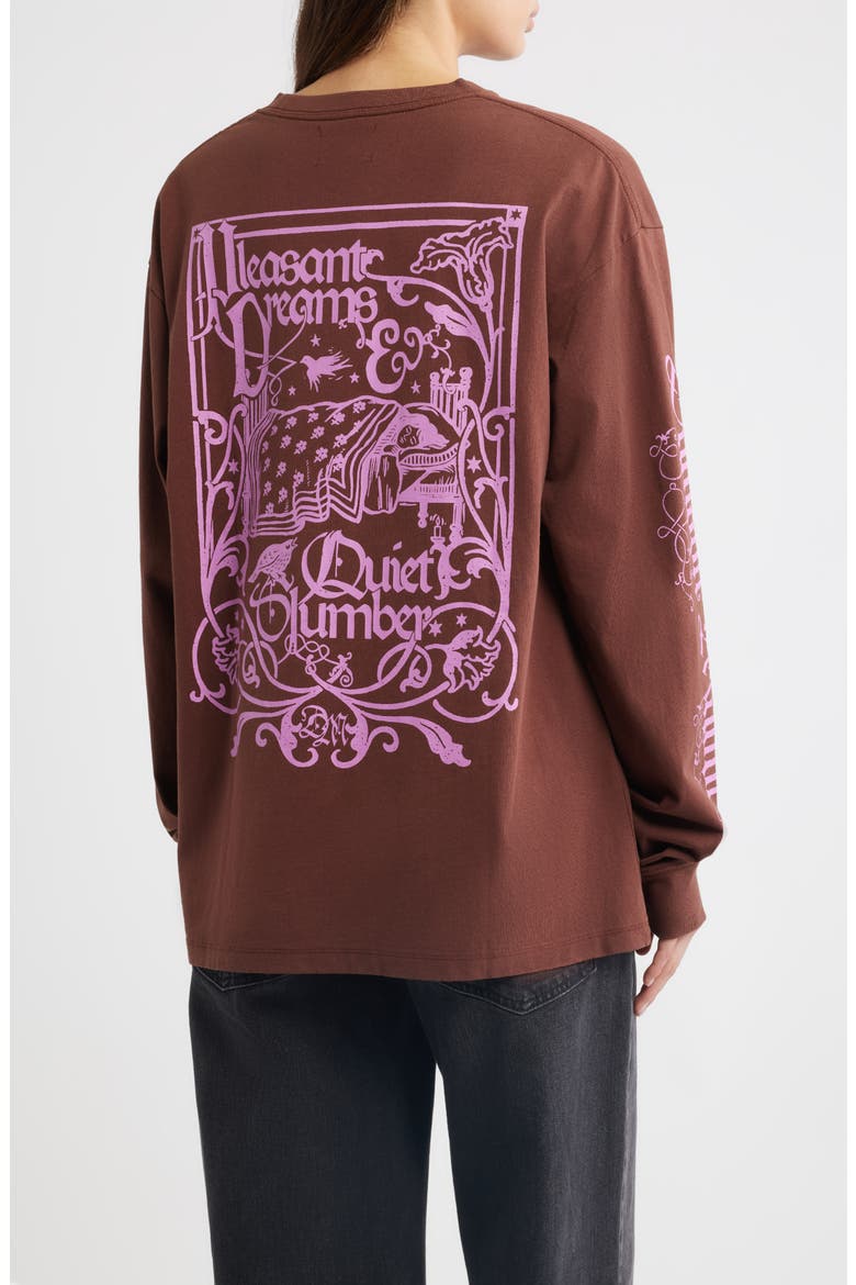Pleasant Slumber Graphic Long Sleeve T-Shirt, Alternate, color, CHOCOLATE