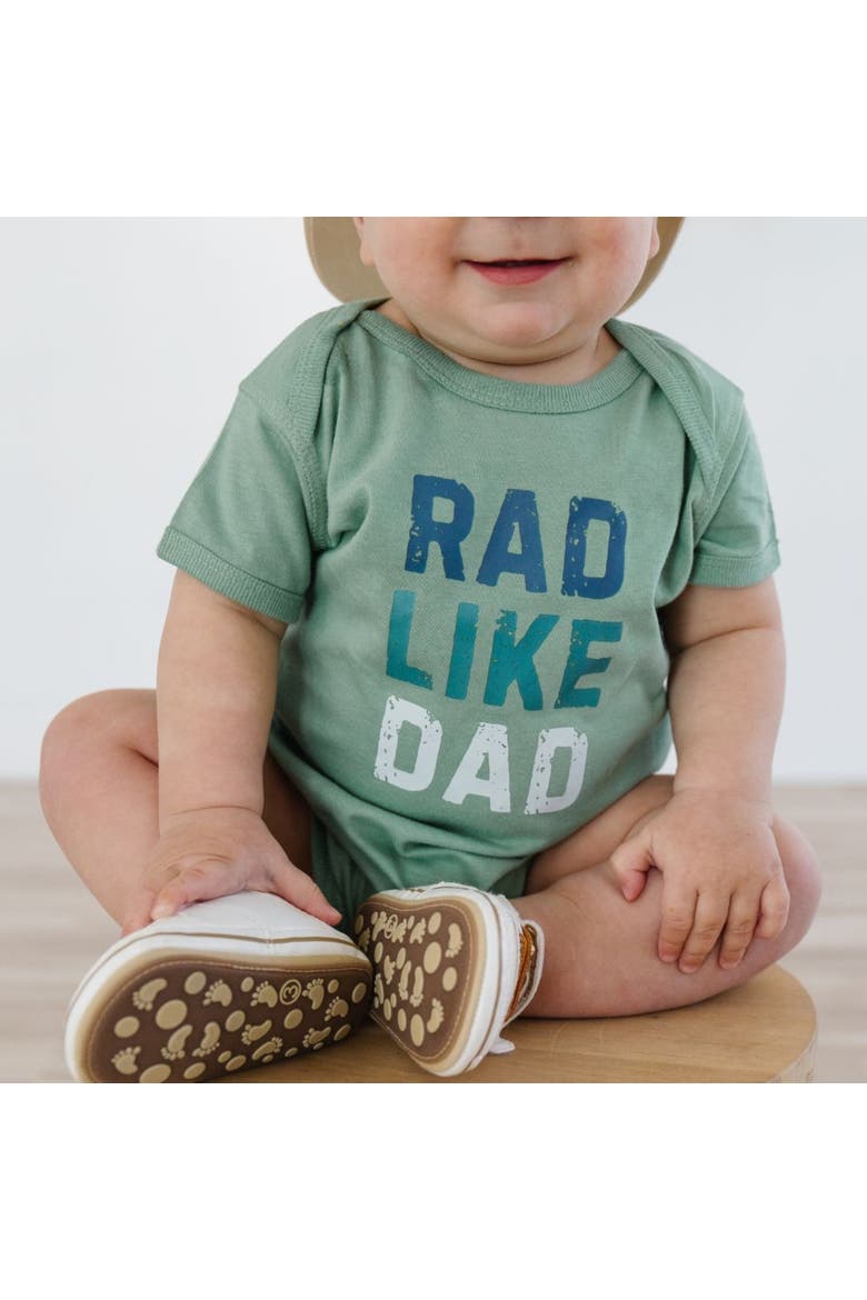 Rad Like Dad Short Sleeve Bodysuit, Alternate, color, Sage