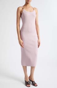Versace Mesh Rib Midi Sweater Dress